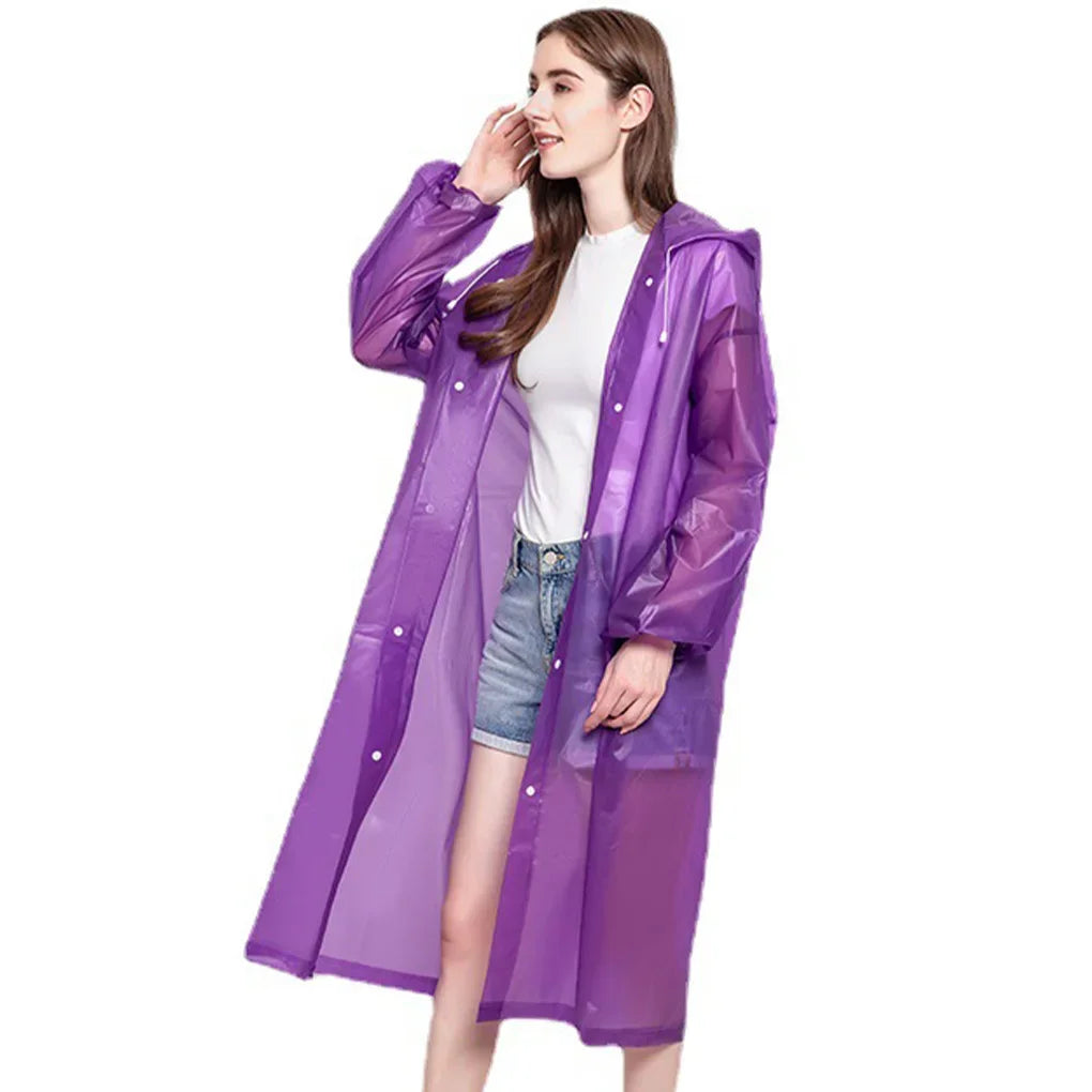 High Quality 1piece 145*68CM EVA Unisex Raincoat Thickened Raincoat Women Waterproof Men Black Camping Waterproof Rainwear Suit Oasis Select Purple