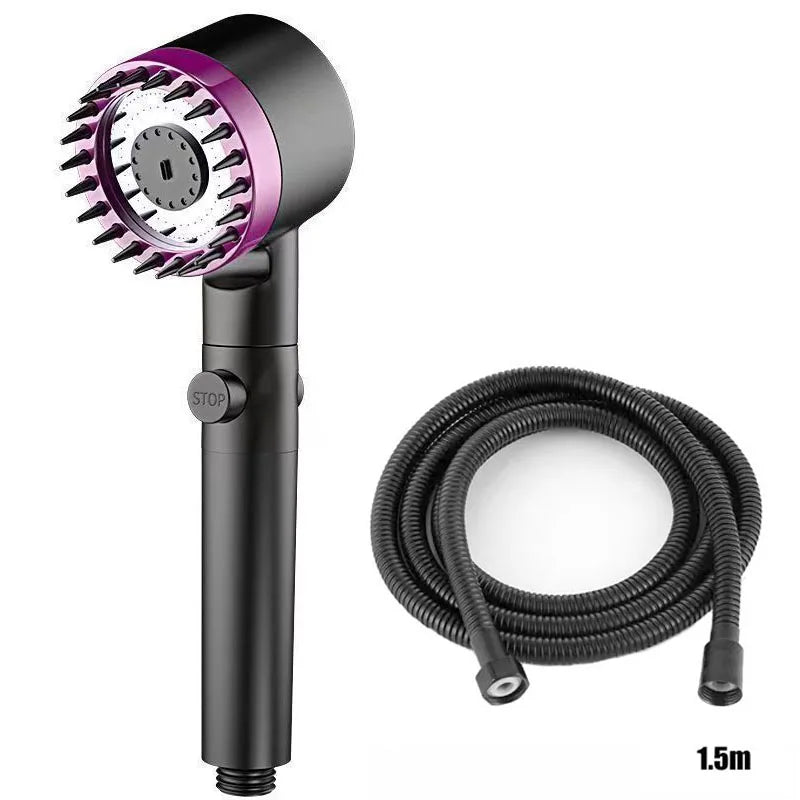 Shower head Shower Filter with Four Modes Bathroom Accessories Head Massage Shower Accessories Shower Knobs Home Furnishings Oasis Select Purple suit C