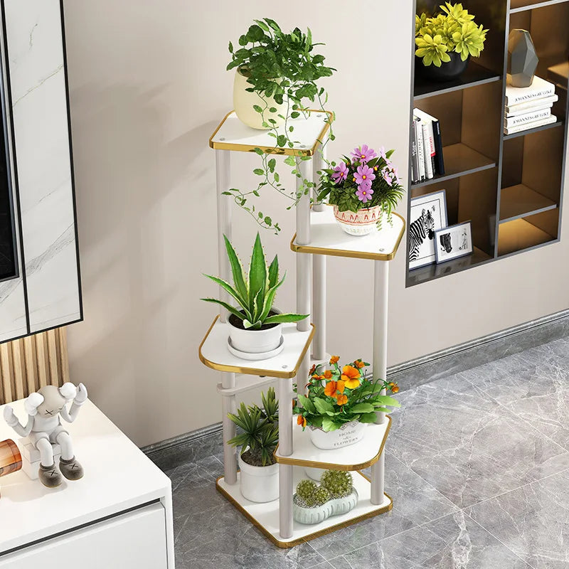 Solid wood flower rack indoor multi-layer green plant flower pot rack floor-to-ceiling flower rack Oasis Select