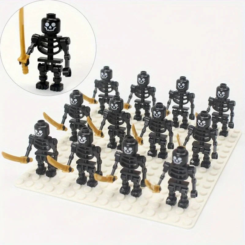 Skeleton Soldiers, Building Blocks, People, Halloween Figures, Mini Building Blocks, Ninja Bone People, Army Skeleton Corps Oasis Select black 3pcs