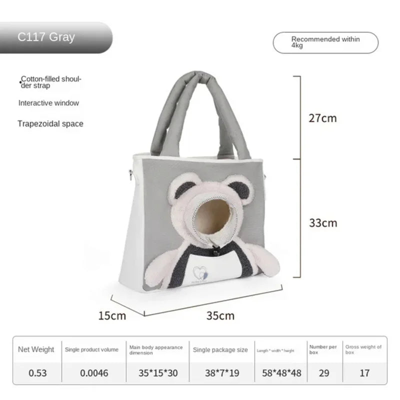 Cat Bag Out Portable Shoulder Crossbody Dog Backpack Exposed Cat Small Pet Bag for Travel Airplane Oasis Select