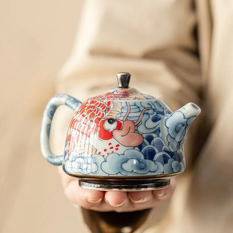 Chinese Underglaze Color Ceramic Teapot Tea Gift Customized Tea Infuser Tea Pot Oasis Select