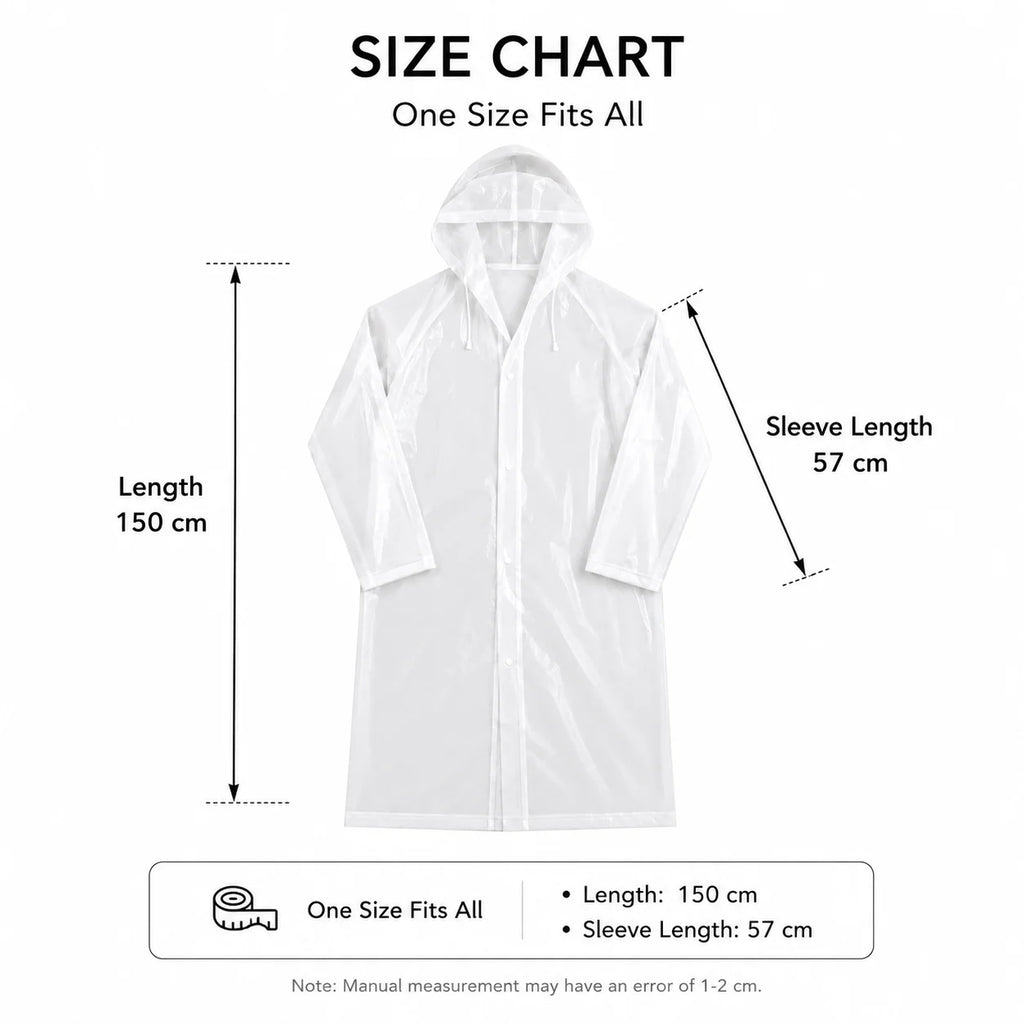 White Raincoat with 10 Disposable Shoe Covers Waterproof Adult Poncho Set for Outdoor Travel Camping Hiking Rain Protection Gear Oasis Select