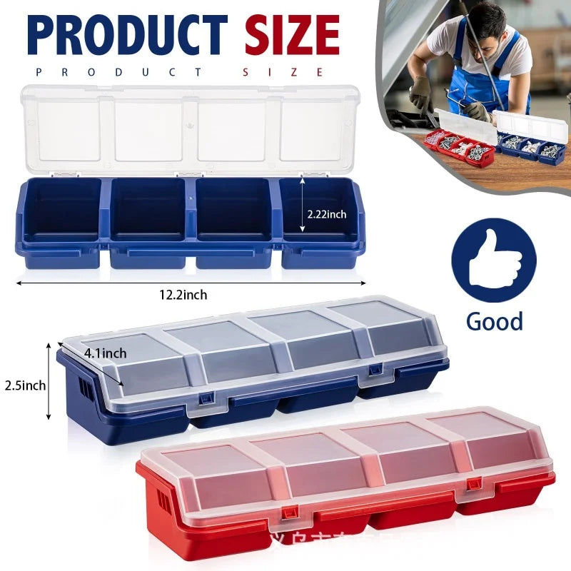Plastic Tools Storage Box Bevel Connection with Cover Parts Screw Hardware Toolbox Jewelry Storage Case Components Sorting Tool Oasis Select