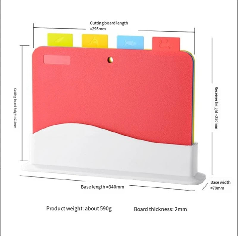 1Set Flexible Plastic Cutting Board Mats Non-Slip Cutting Mat Thin Kitchen Cutting Mat Set +Food Icons Oasis Select