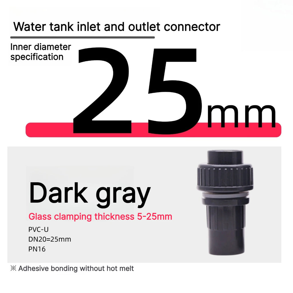 20/25/32/40mm Fish Tank Water Pipe Plastic PVC Black Tube Fittings Joint Duck Bill Outlet Aquarium Accessories Water Inlet Pipes Oasis Select Inner diameter 25mm