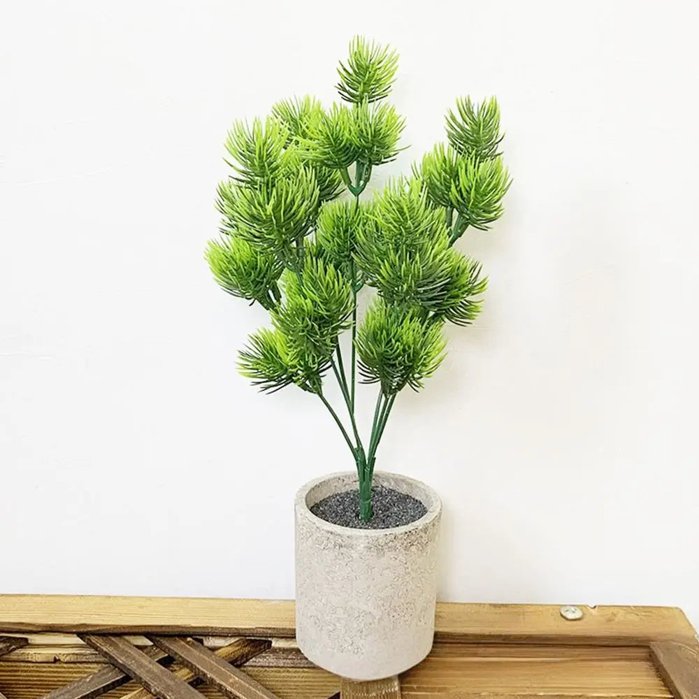 Green Artificial Pine Branches Desktop Ornament DIY Accessories Faux Pine Leaves Craft Fake Plant Fake Pine Home Decoration Oasis Select