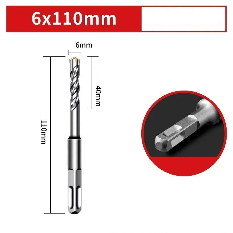 110/150/200mm Electric Hammer Drill Bits Cross Type Tungsten Steel Alloy SDS Plus for Masonry Concrete Rock Stone Oasis Select