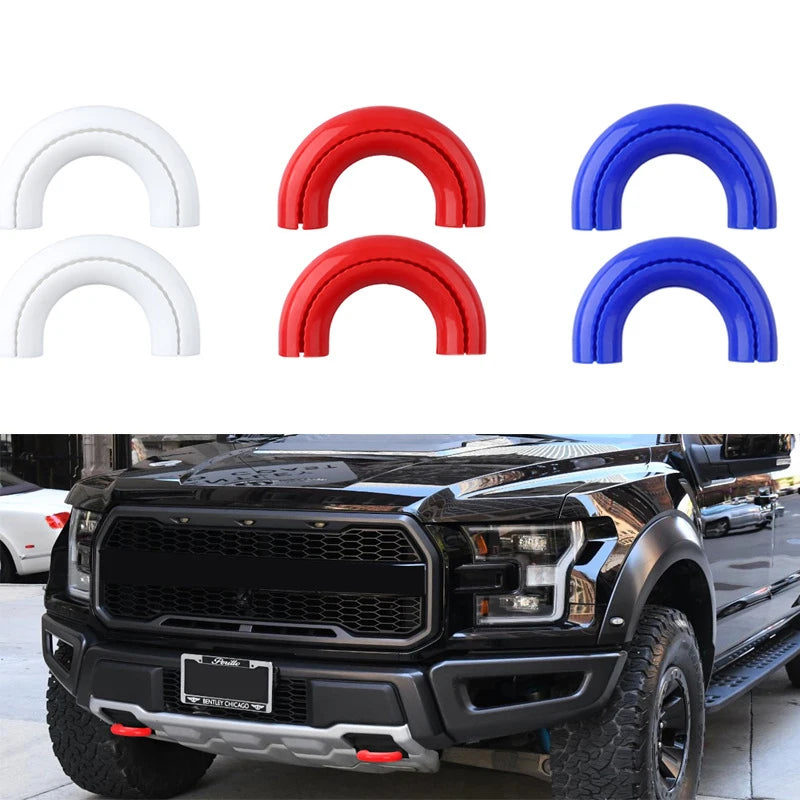 1 Pair Cars Exterior Accessories D-Ring Towing Hook Sleeve For F150 2004-2024 Red D Ring Towing Hook Sleeve Oasis Select