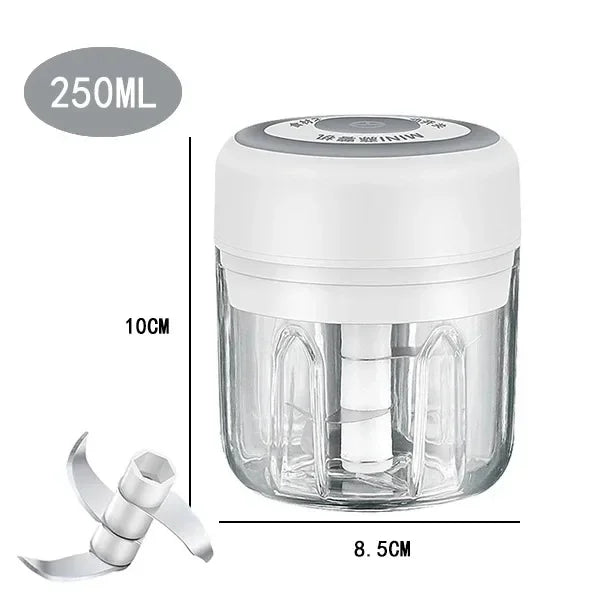 USB Portable Meat Grinder Vegetable Chopper for Kitchen Gadgets Electric Kitchen Food Chopper Mini Garlic Masher crusher Oasis Select 105-White250ml