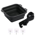 WISH Portable Silicone Ice Bath Bucket Foldable Cooling Shower For Cold Shower Therapy Oasis Select Black NONE