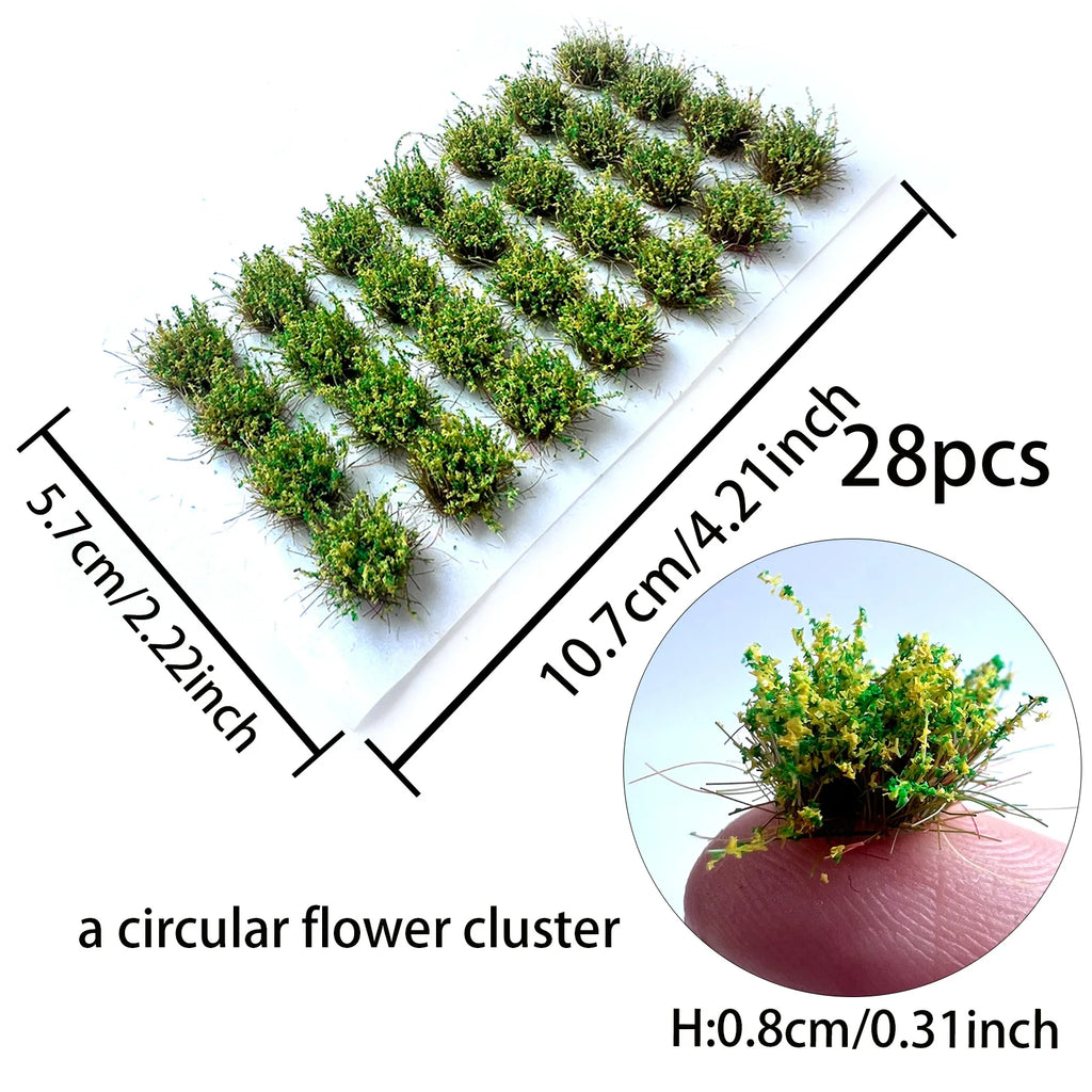 Grass Tufts Static Scenery Model Sand Table Building Layout Flower Cluster Landscape Wargame Miniature Garden Decor Oasis Select G