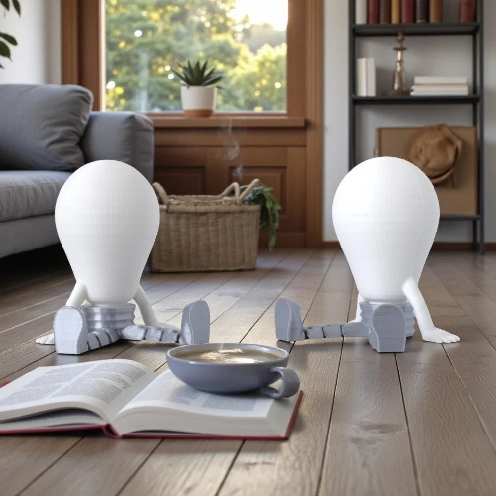 3D Printed Glow-in-the-Dark Bulb Figurine Desktop Ornament