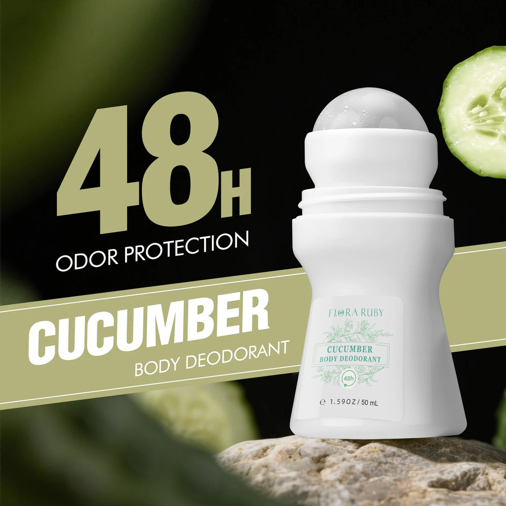1 PC Flora Ruby Light Green Series Deodorant Roll On w omen's and men all-purpose Deodorant Roll Aluminum Free easy to carry a Oasis Select Cucumber