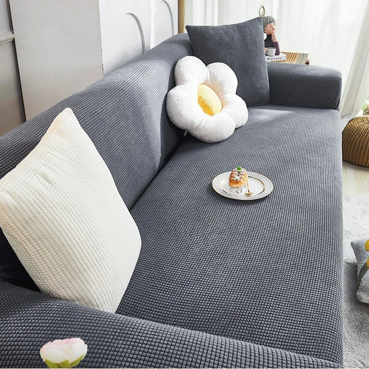 Elastic Sofa Cover All-inclusive Nordic Style Summer Simple Anti-cat Scratch Sofa Dust-proof Cover Couch Covers for Sofas Oasis Select 5 people 305-360CM grey