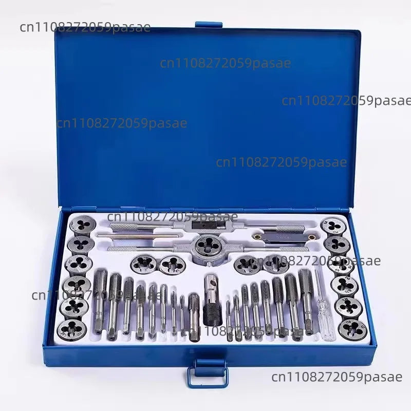 40Pc Tap and Die Set SAE Inch Size #4 To 1/2” Hand Threading Wrench Tools for Internal and External Threading Oasis Select set