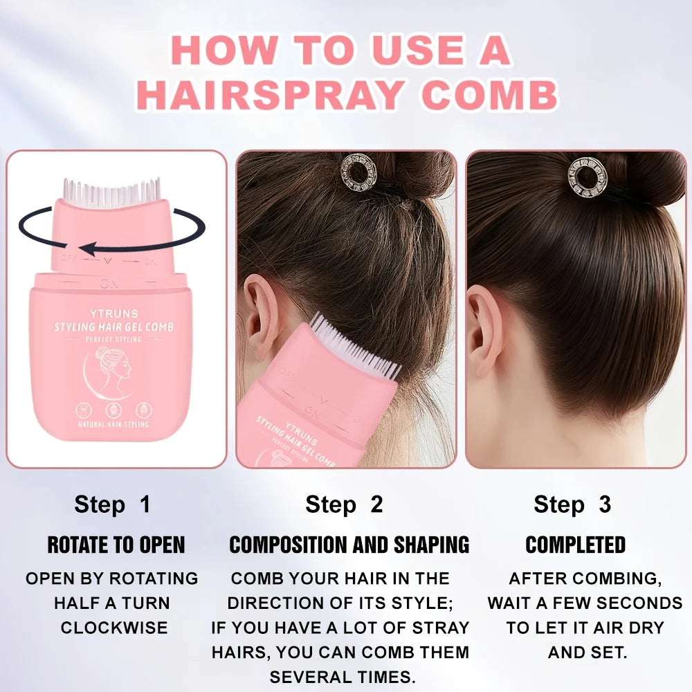 Portable Hair Gel Styling Comb – Anti-Flyaway & Sleek Finish