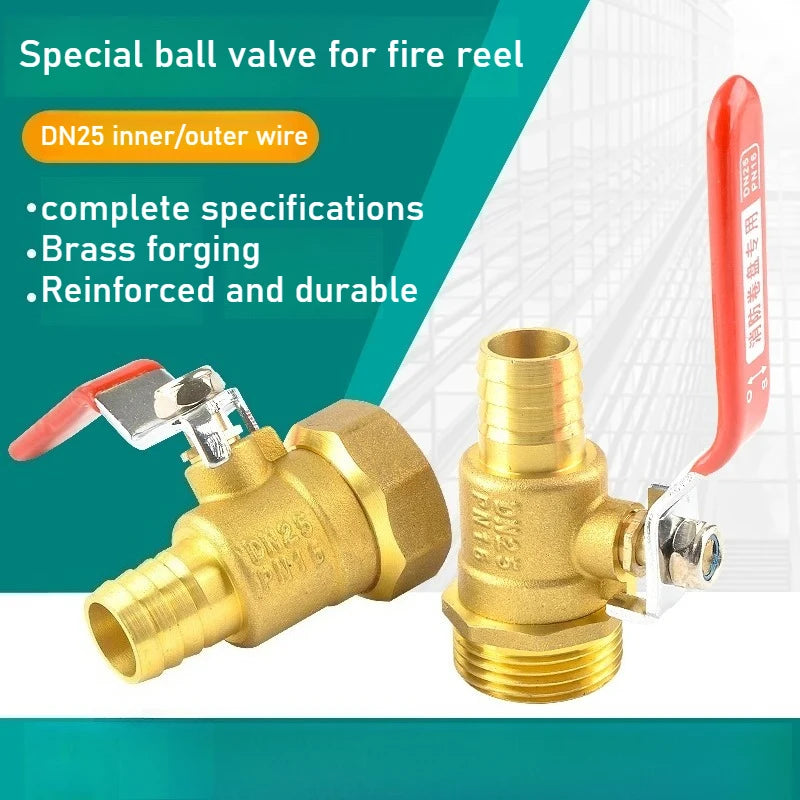 Brass Small Ball Valve 1inch DN25 Female/Male Thread Brass Valve Connector Joint Copper Pipe Fitting Coupler Adapter Oasis Select