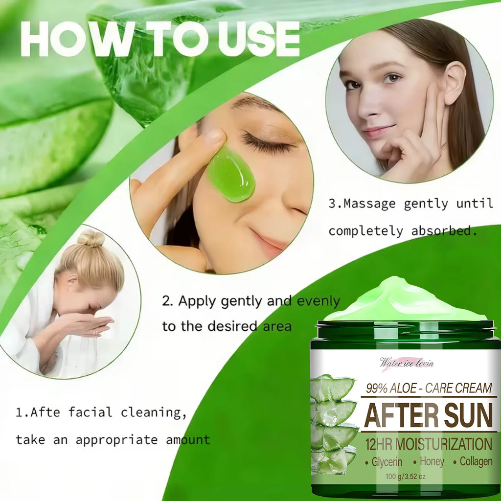 99% Aloe Vera After Sun Cream – 12HR Collagen & Glycerin Moisture After Sun Cream Oasis Select