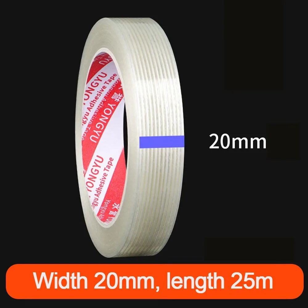 New Strong Stripes Fiberglass Tape Single-sided High Temperature Resistance Strapping Tape 25M Fixed Seal Oasis Select 20MM