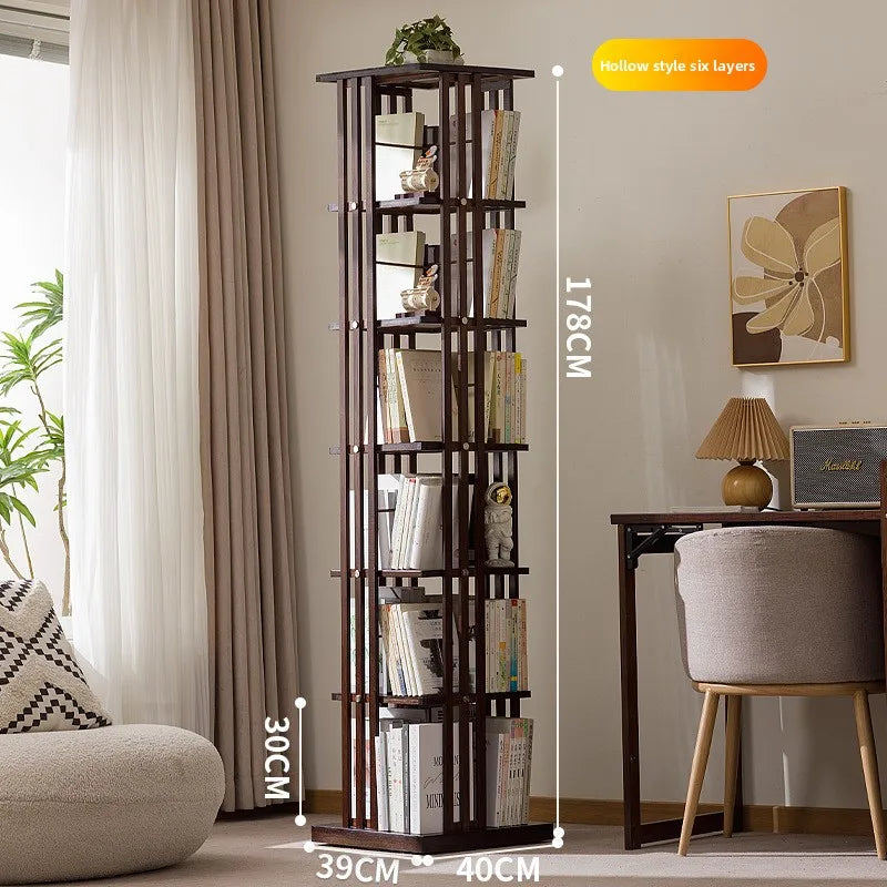 Rotating bookshelf Floor-to-ceiling children's shelf Bookcase Simple baby picture book storage Simple home student multi-layer Oasis Select six layers