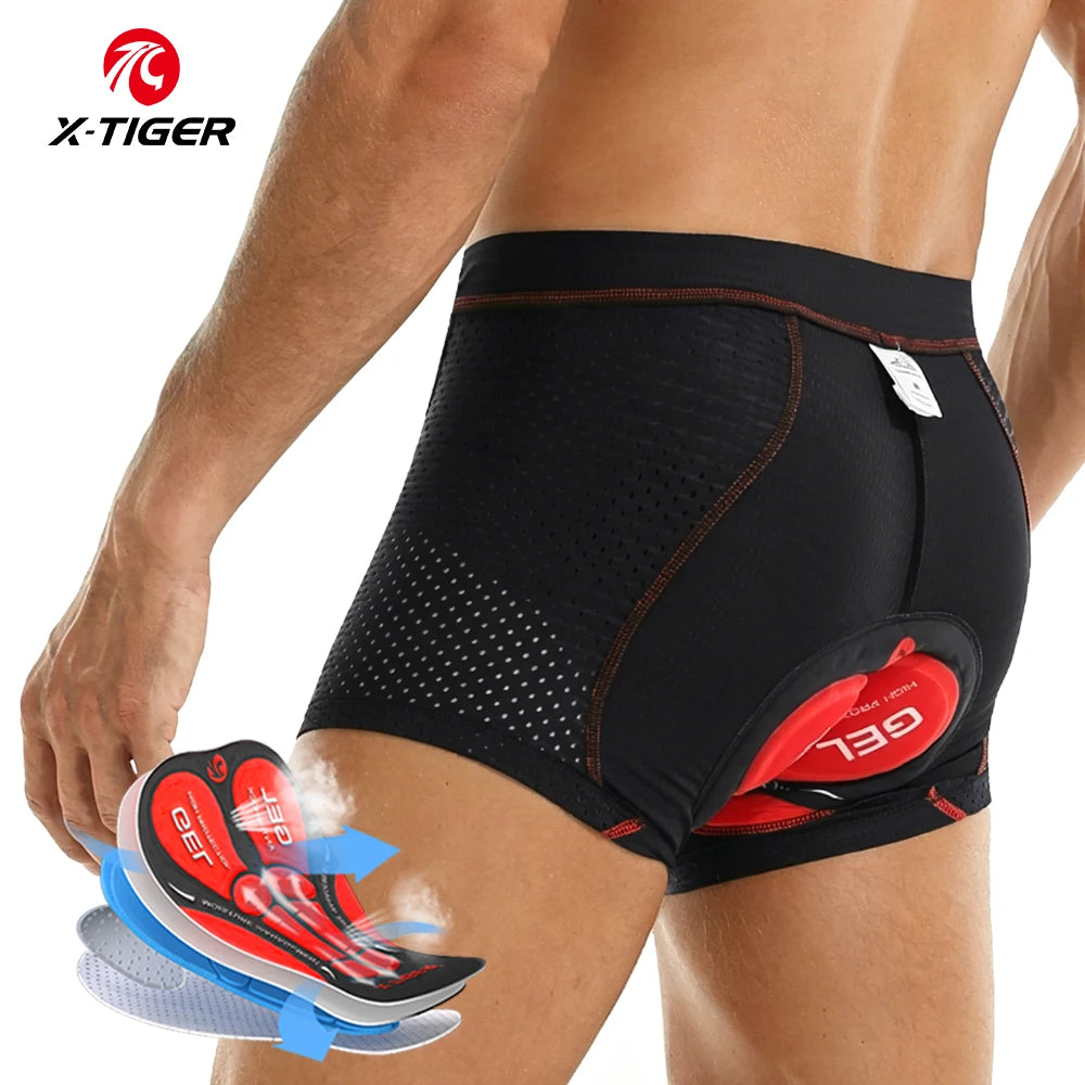 X-TIGER Cycling Shorts With 5D Gel Pads Breathable Mesh Cycling Underwear Shockproof MTB Boxer Bike Shorts Oasis Select XM-DNK-16802 L