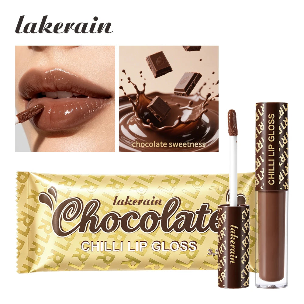 Chilli Lip Gloss Deep Hydration Natural Plumping Effect Glossy Finish Smooth Creamy Texture Chocolate Color Plumping Lip Gloss Oasis Select