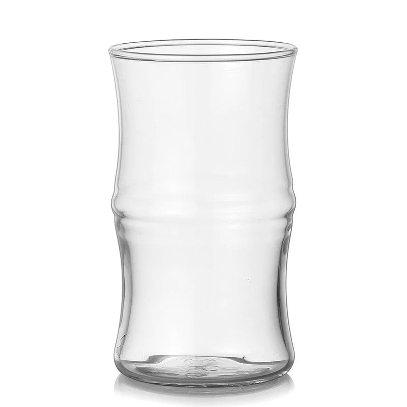 Coffee Glass Bamboo Shaped Large Capacity Water Mug Clear Drinking Glasses,Milk Tea Drinking Cup, Fruit Juice Beer Beverage Cup Oasis Select