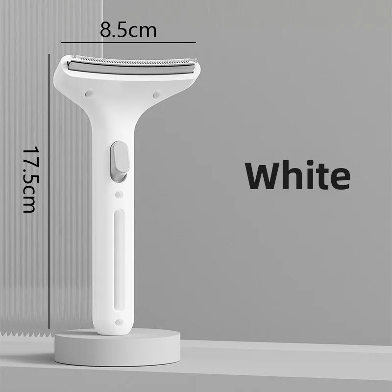 1pcs Curved Blade Pet Hair Remover Comb One-click Push Shedding Brush for Dog Cat Floating Hair & Knot Removal Oasis Select White a
