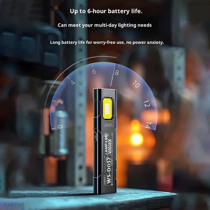 LED Keychain Flashlight Rechargeable 550LM Portable Mini Torch Pocket Lantern Flood Work Light with Magnet for Outdoor Emergency Oasis Select