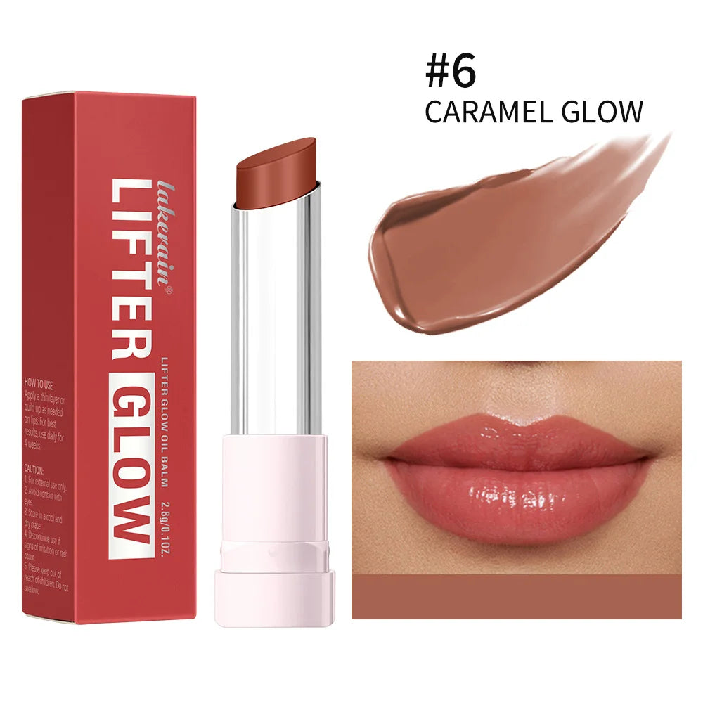 Lip Balm Glossy Glazed Finish Improves Lip Lines Hydration Plump Lip Balm 24HR Long Lasting Moisturizing Treatment 10 Colors Oasis Select 6 CARAMEL GLOW