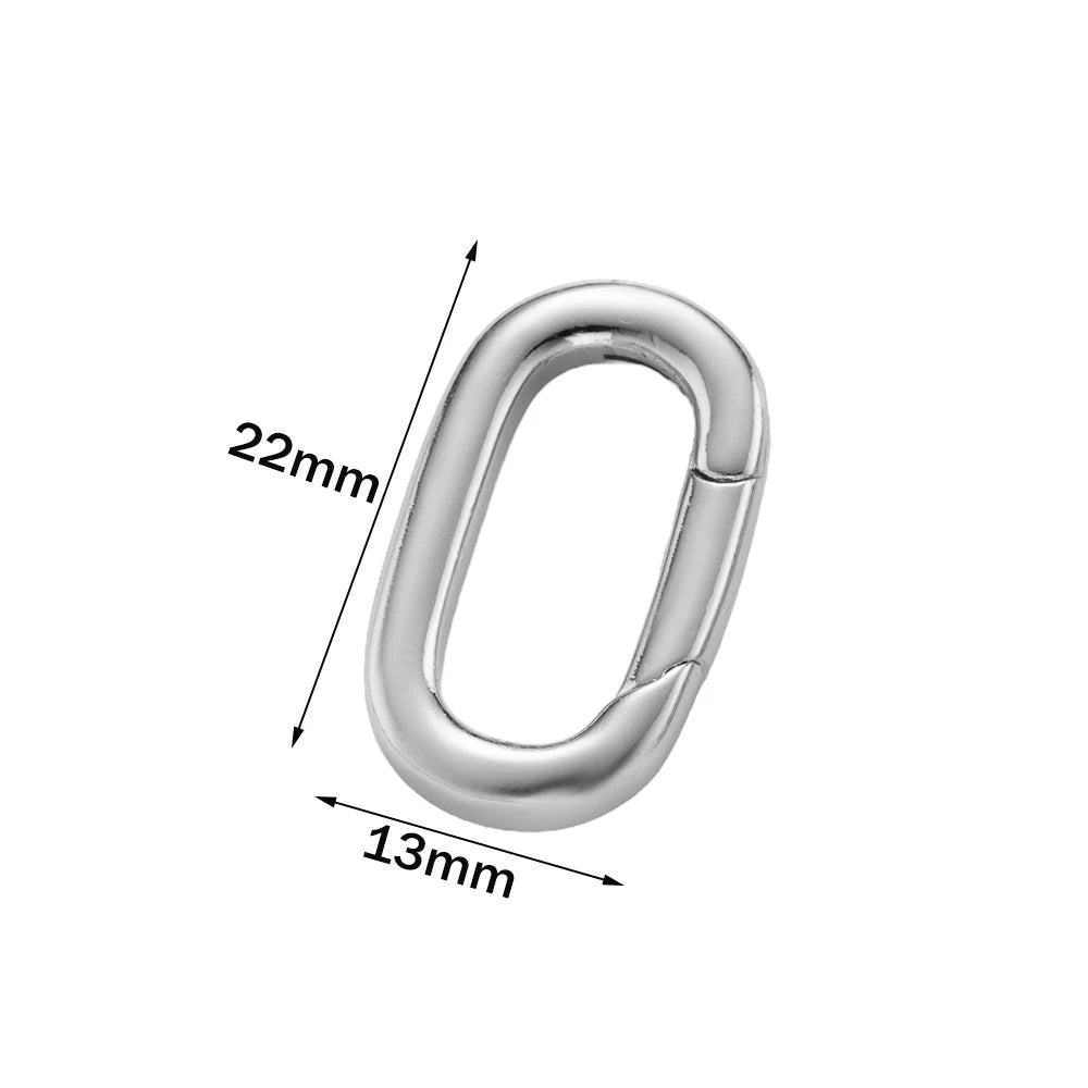 2pcs 14K18K Gold Filled Oval Clasp Spring Claps Connector Carabiner Keychain for DIY Jewelry Finding Necklace Bracelet Making Oasis Select White K 22X13mm