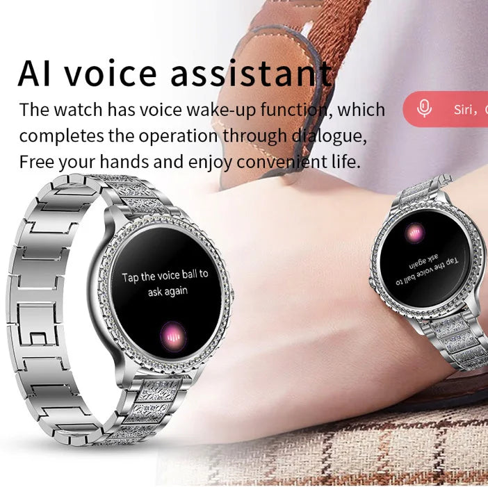 Blue Tooth Call Woman Smart Watches Lady Sports Fitness Bracelet Waterproof Body Temperature Smartwatch For Android IOS Oasis Select