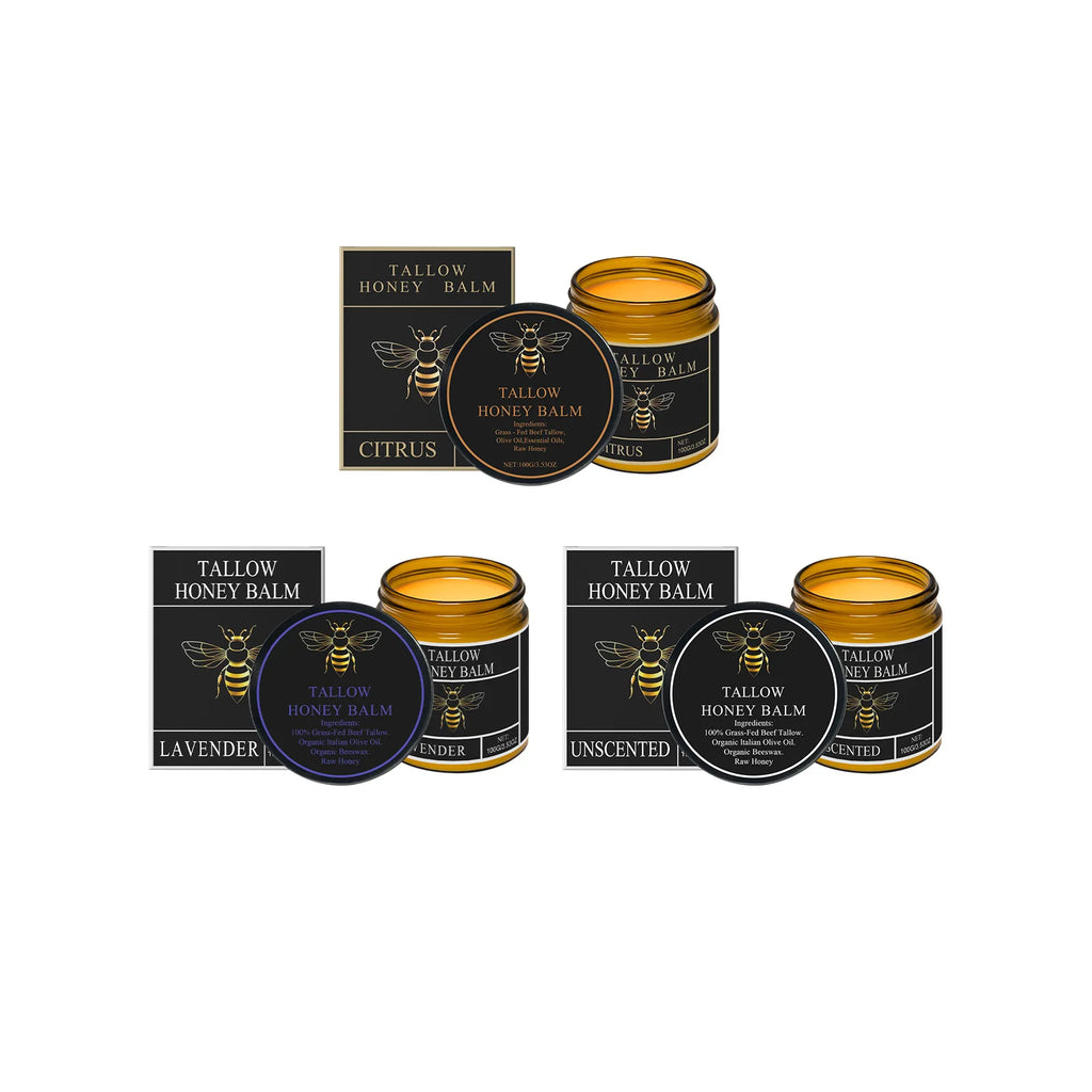 Tallow Honey Balm Deep Hydration Face Care Tighten Skin Firming Moisturizing Facial Rejuvenation Soft Smooth Beef Tallow Cream Oasis Select 3 in 1 set China Mainland