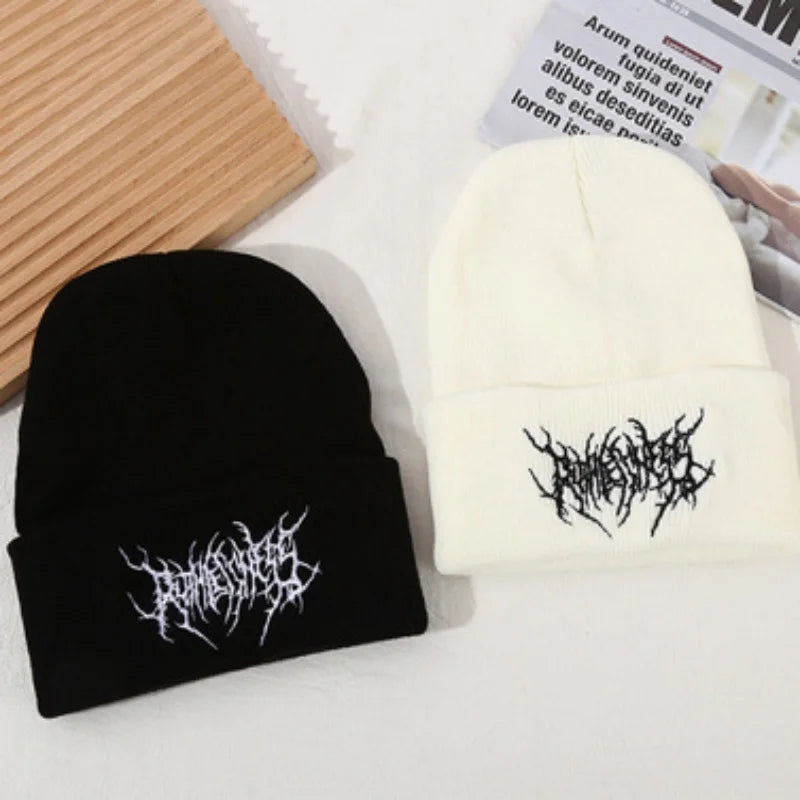 Embroidered Hat Knit Hat Adult Hat Autumn/Winter Hat Insulated Stylish Cold Weather Hat Bowler Hat Anti-Cold Oasis Select