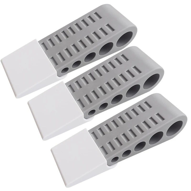 WISH 3Pack Door Stops For Bottom Of Door, Rubber Door Stopper Wedge With Holder, Door Holder To Keep Door Open Oasis Select Gray NONE