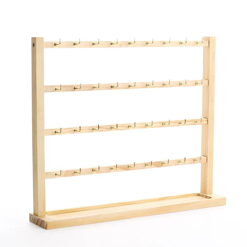 Solid Wood Earring Holder & Multi-Tier Jewelry Display Stand