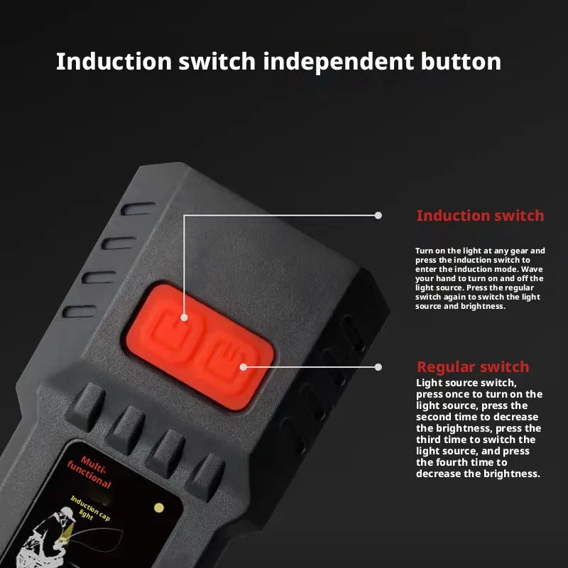 Lnduction Night Fishing Light Work use Usb Charging Cap Clip Light Led Waterproof Yellow White Induction Headlamp Rechargeable Oasis Select