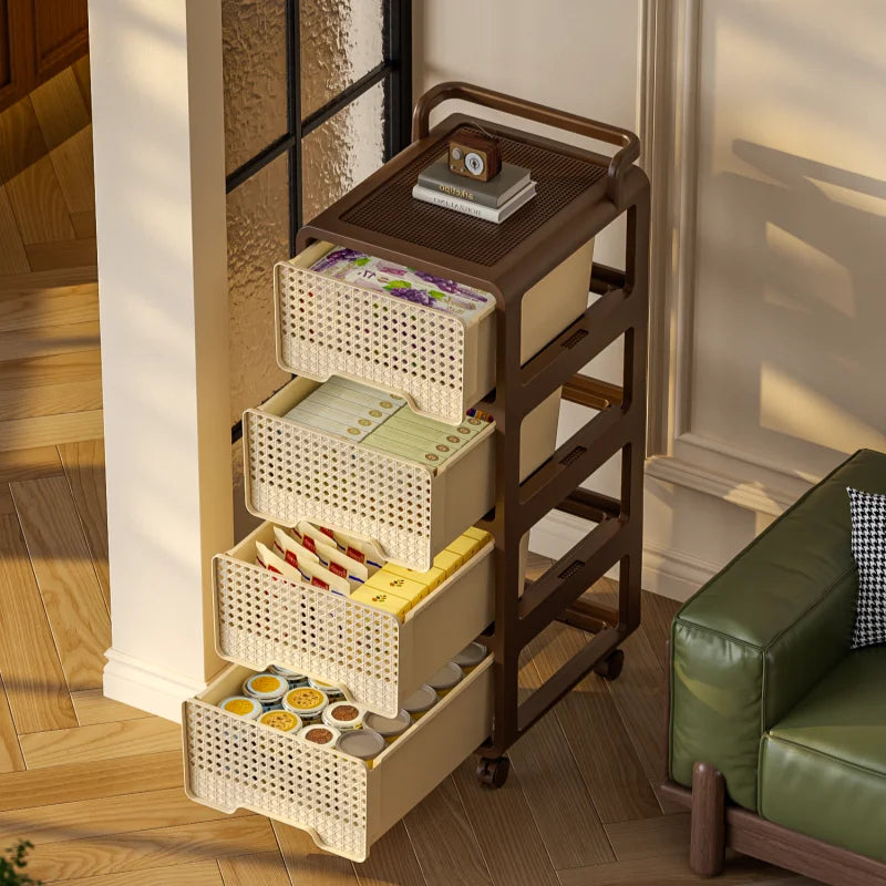 Large Capacity Storage Cart, Multi-Grid Assemblable Cabinet, Clothing Storage Organizer, Space-Saving Home Storage Bin Oasis Select