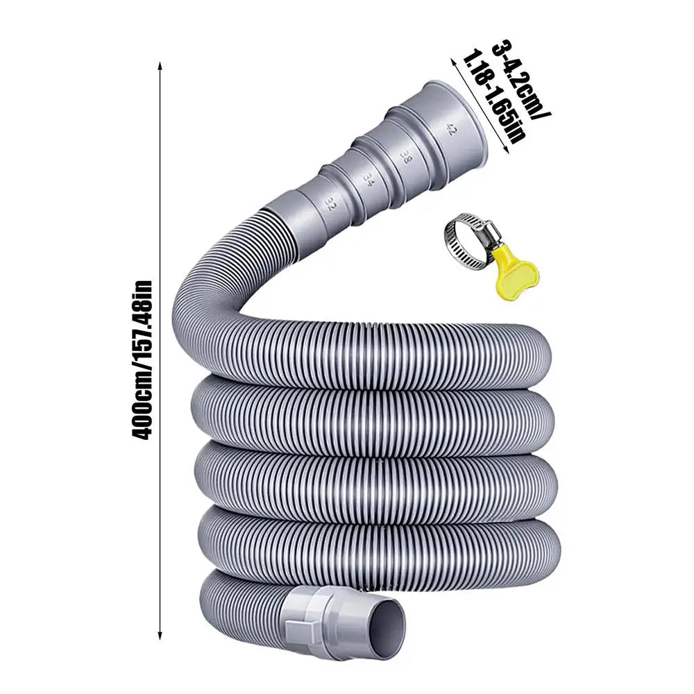 Foldable Caravan Sewer Plumbing Kit with Adjustable Adapter and Clamp Leak-Proof RV Hose Flexible drain hose for motorhomes Oasis Select 4 meters