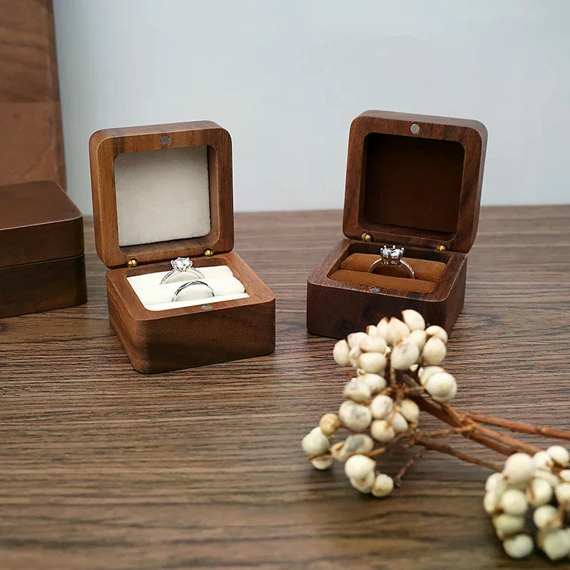 Luxury Wood Jewelry Box Wedding Ring Box Earring Rings Box Jewelry Organizer Box Jewelry Gift Packaging Box Bracelet Package Oasis Select