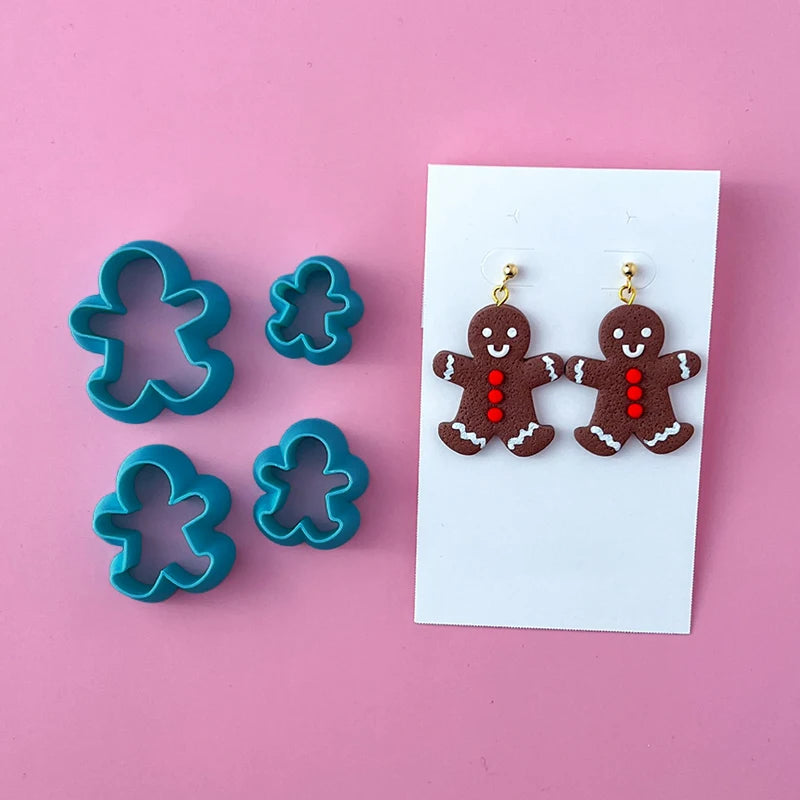 Christmas Tree & Wreath Polymer Clay Cutters – 4pc DIY Set