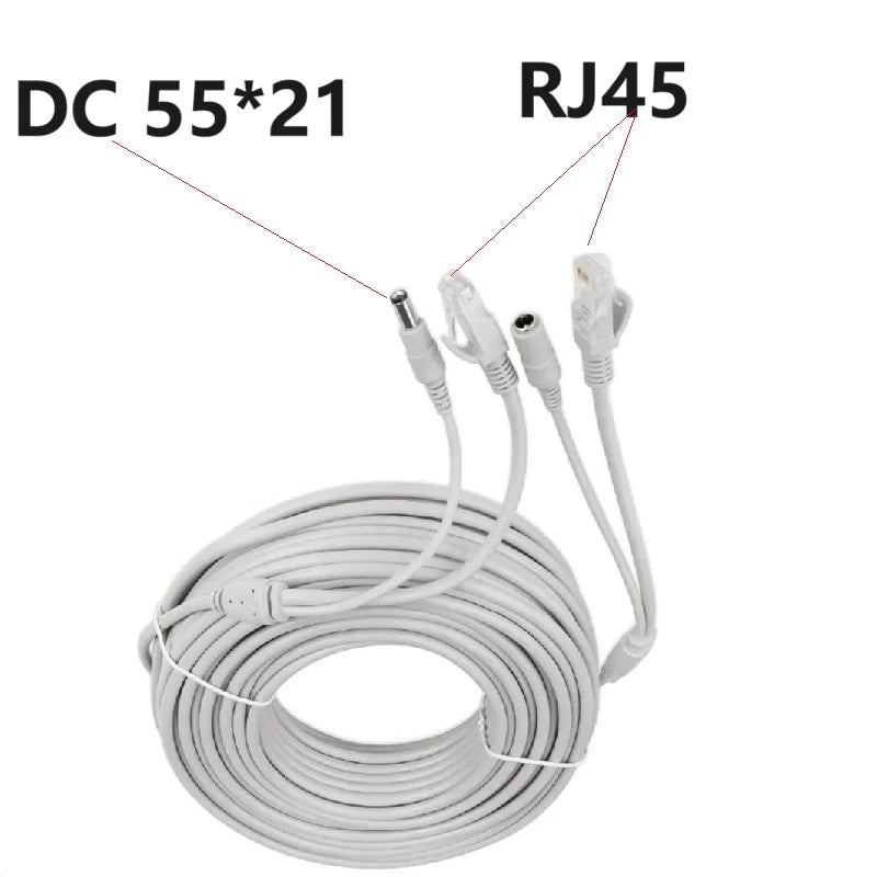 30m 20m 15m 10m 5m RJ45 + DC Power CCTV Network Lan Cable Ethernet Cable Network Cable Power Supply Two In One For IP Camera Oasis Select 20m