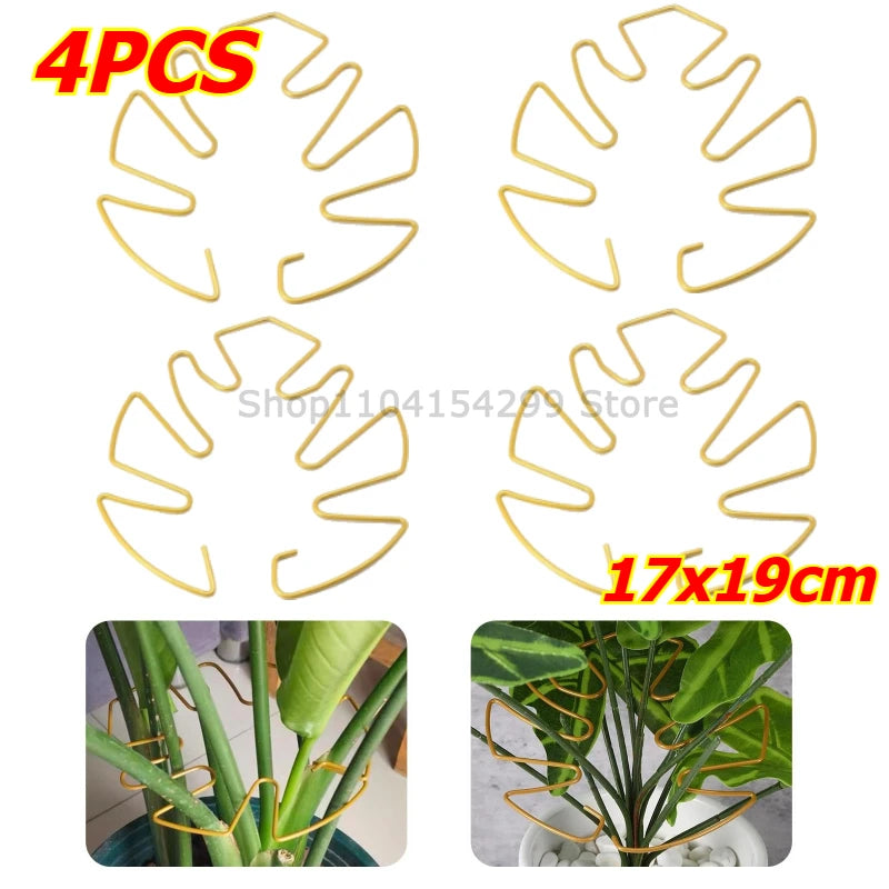 Large Monstera Plant Support Frame Sturdy Climbing Stems Leaf Stabilizer for Tall Houseplant Hanging Plant Stand Plants Holder Oasis Select Gold-4pcs