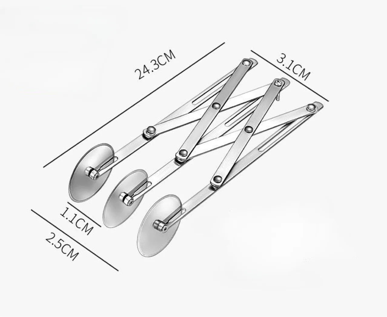 Cutter Dough Divider 3/5/7 Wheel Dough Knife Flexible Roller Blade Pizza Pastry Peeler Stainless Steel Baking Pan Tool Oasis Select 3 rounds