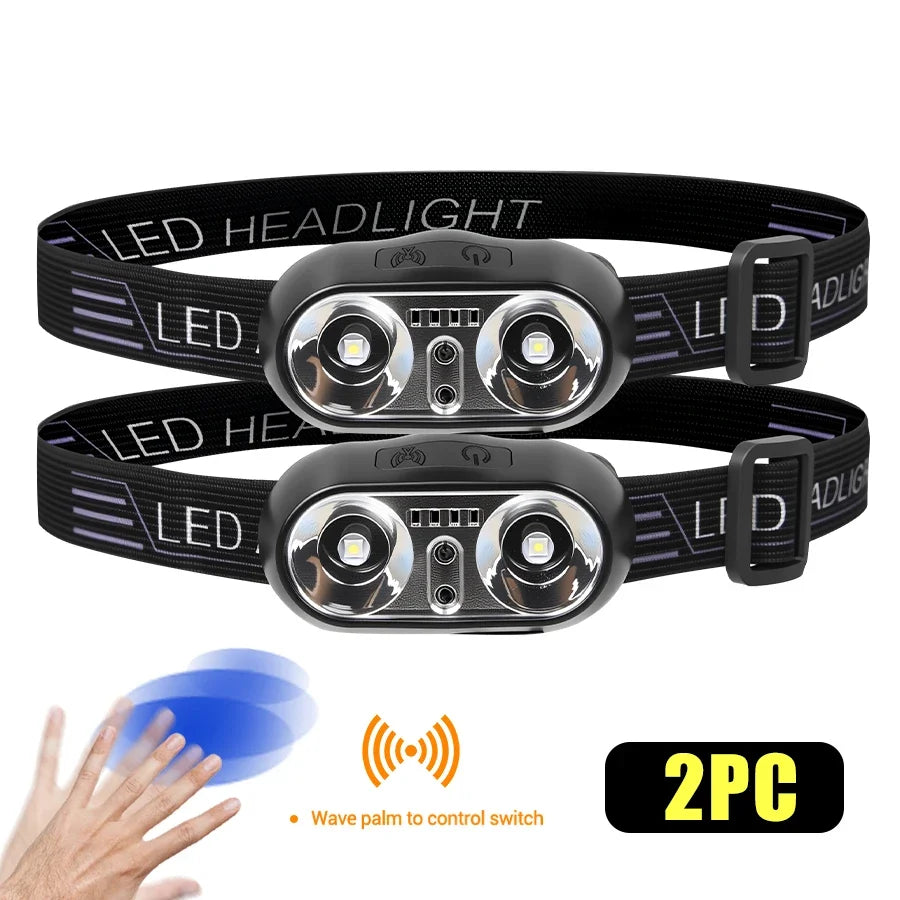 ZHIYU Mini LED Headlamp | Smart Sensor, IPX5 Waterproof, Type-C