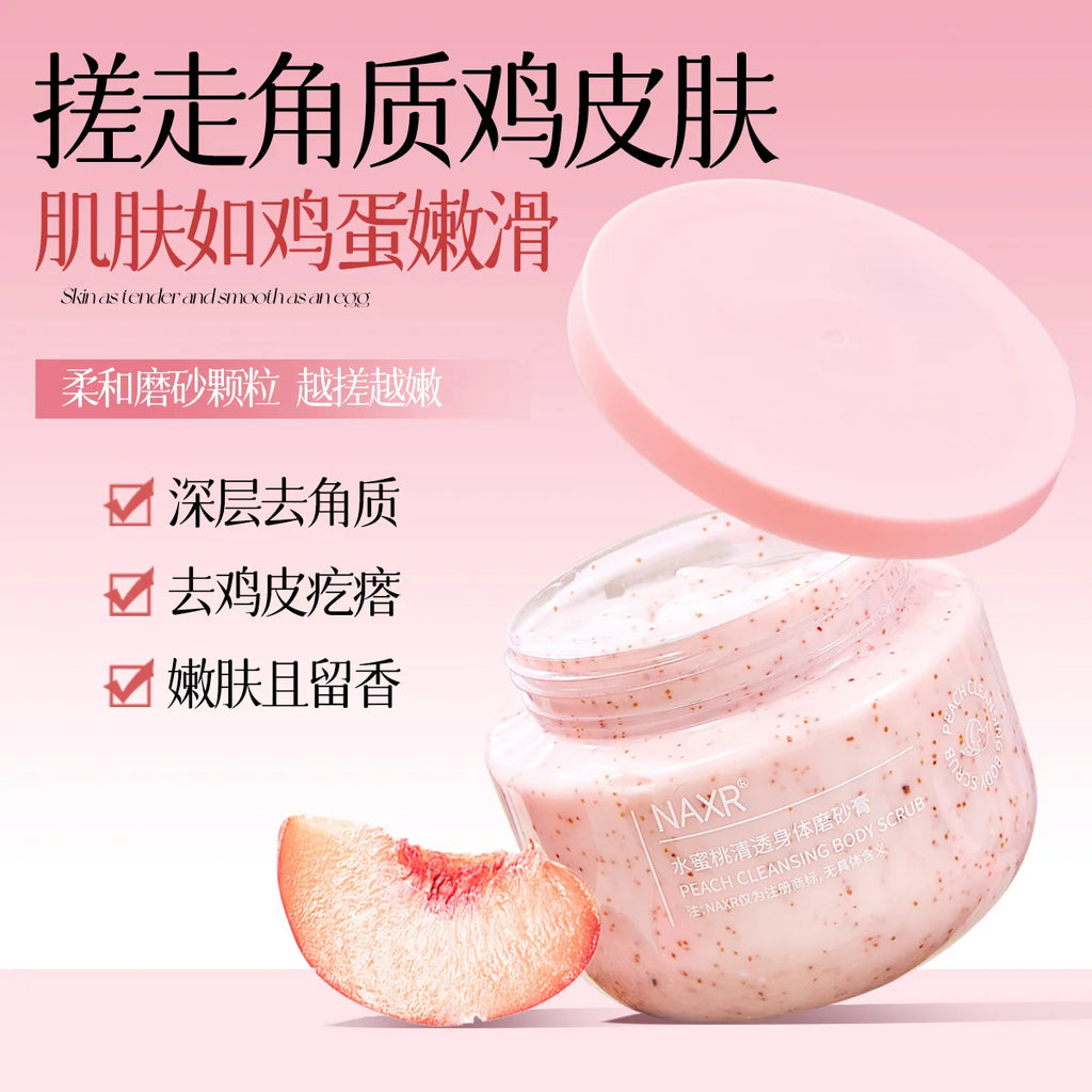 Sweet Peach Cream Body Scrub Ice Cream Pomegranate Seed Scrub Deep Cleansing Skin 250g Exfoliate Skin Cells Oasis Select peach 250g