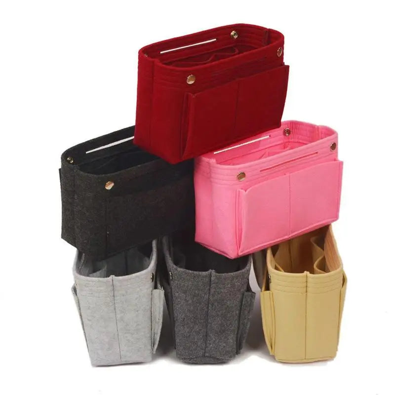 Felt Insert Bag Organizer | Multi-Pocket Travel Cosmetic Tote Bag Insert Organizer Oasis Select