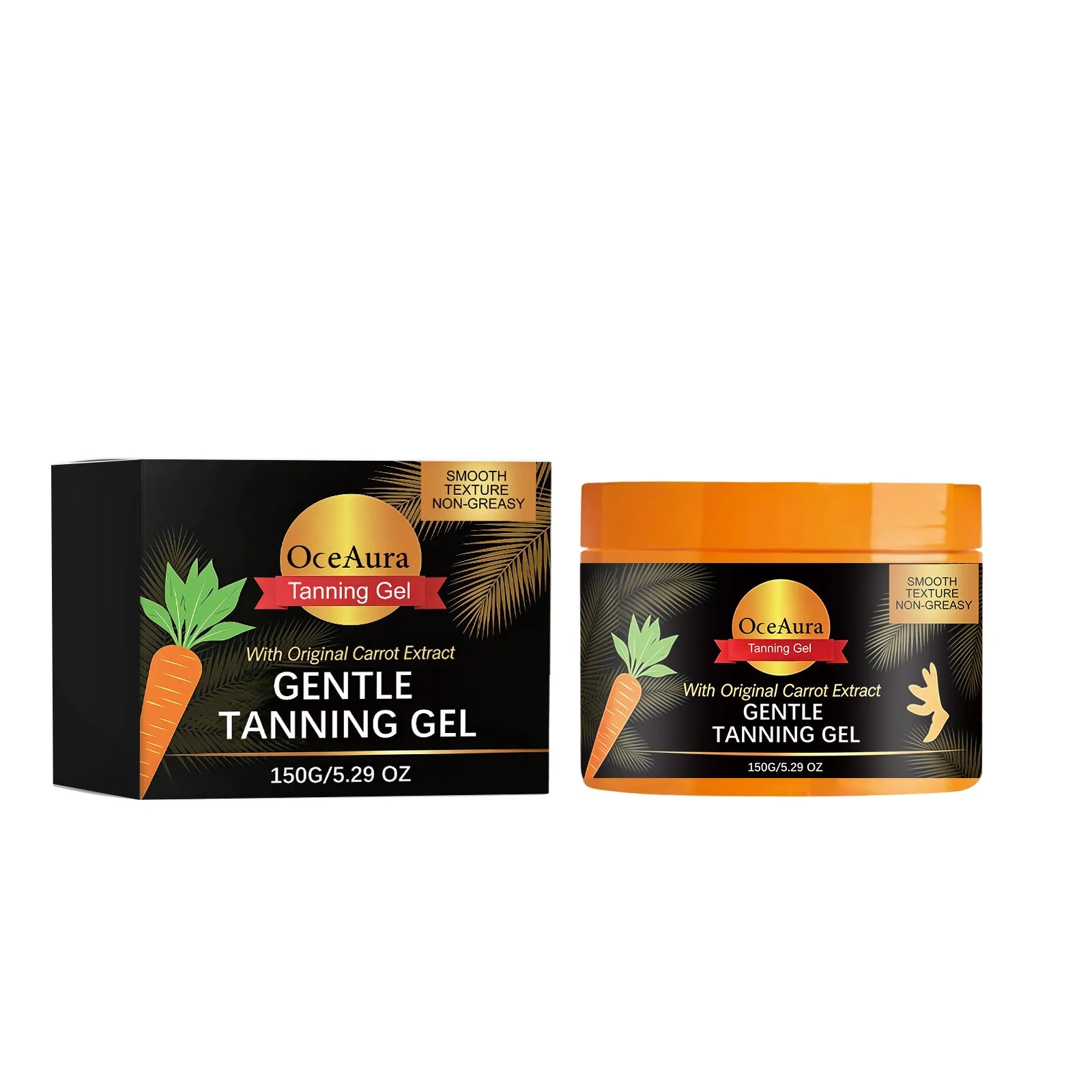 Carroten Gentle Tanning Gel Natural-Looking Sunless Tanner for Body Streak-Free Gradual Tan Hydrating Body Bronzer Non-Greasy Oasis Select 150g Boxed