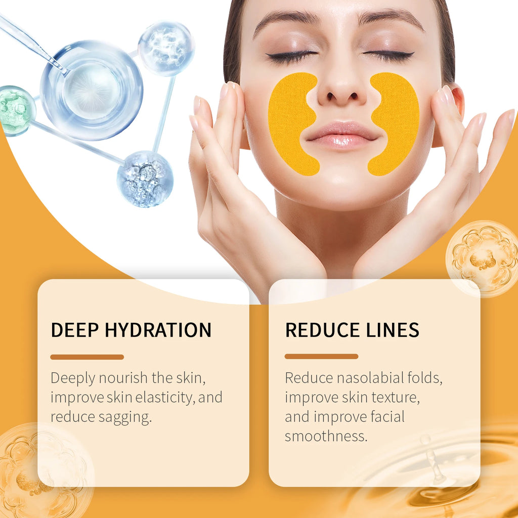 Nasolabial Folds Patch Contain Collagen Hyaluronic Acid Firming Skin Fade Fine Lines Deep Moisturizing Facial Mask Anti Wrinkle Oasis Select